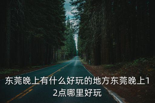 東莞晚上有什么地方玩，東莞晚上有什么好玩的地方東莞晚上12點哪里好玩