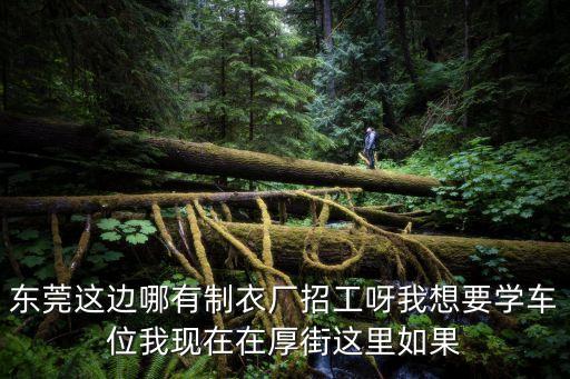 東莞這邊哪有制衣廠招工呀我想要學車位我現在在厚街這里如果