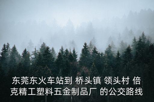 東莞橋頭塑膠廠，東莞東火車站到 橋頭鎮(zhèn) 領(lǐng)頭村 倍克精工塑料五金制品廠 的公交路線