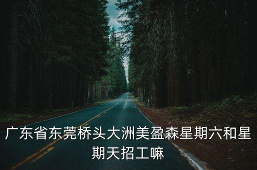 廣東省東莞橋頭大洲美盈森星期六和星期天招工嘛