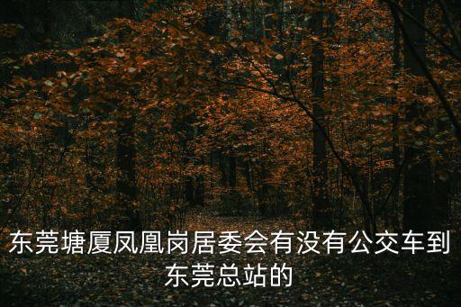東莞塘廈鳳凰崗居委會有沒有公交車到東莞總站的