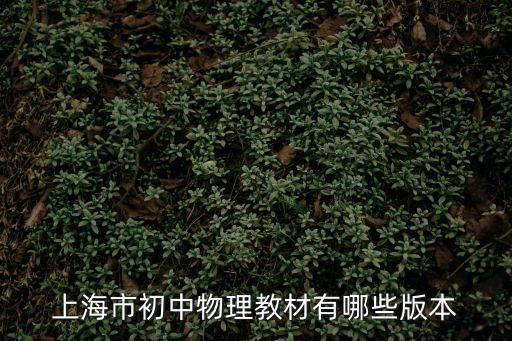 上海市初中物理教材有哪些版本