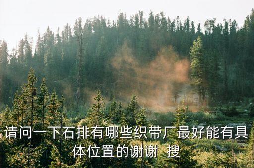請問一下石排有哪些織帶廠最好能有具體位置的謝謝  搜