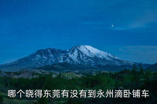 哪個曉得東莞有沒有到永州滴臥鋪車