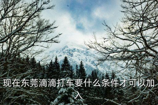 東莞跑滴滴要幾年駕齡，東莞跑滴滴快車需要什么條件