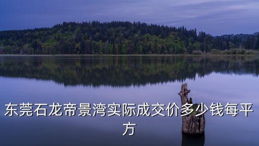 東莞石龍帝景灣實際成交價多少錢每平方