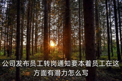 公司發布員工轉崗通知要本著員工在這方面有潛力怎么寫