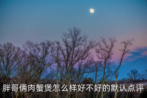 胖哥倆肉蟹煲怎么樣好不好的默認(rèn)點(diǎn)評(píng)