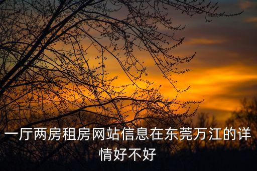 東莞新天地華庭出租房，一廳兩房租房網站信息在東莞萬江的詳情好不好