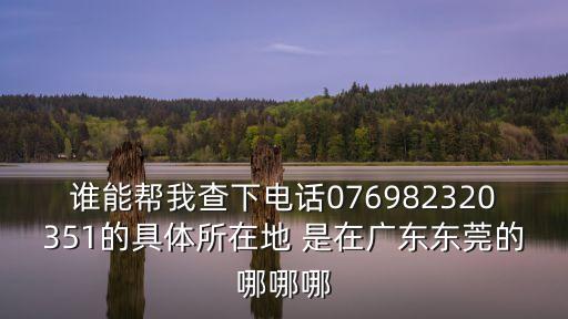 誰能幫我查下電話076982320351的具體所在地 是在廣東東莞的哪哪哪