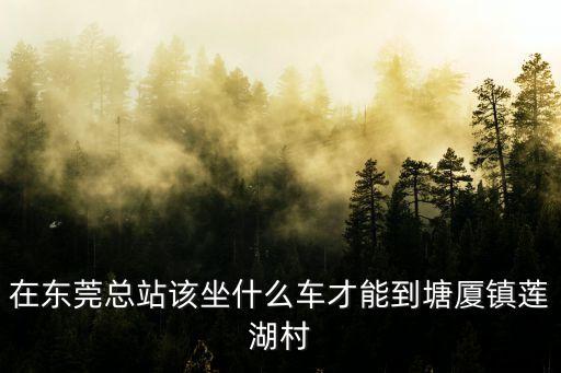 東莞塘廈蓮湖村，請問塘廈蓮湖是哪的