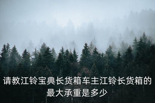 請教江鈴寶典長貨箱車主江鈴長貨箱的最大承重是多少
