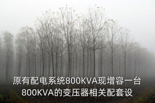 原有配電系統800KVA現增容一臺800KVA的變壓器相關配套設