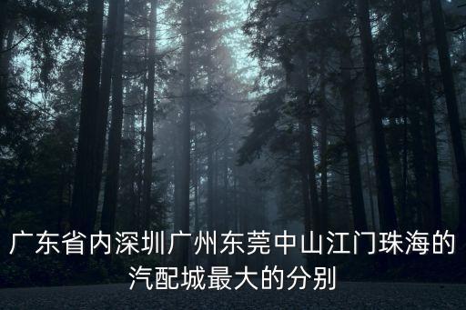 東莞那個汽配城最大，廣東省內深圳廣州東莞中山江門珠海的汽配城最大的分別