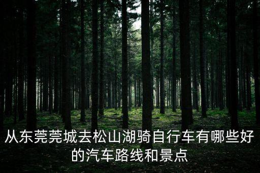 東莞松山湖騎行全攻略，東莞松山湖游玩攻略大全 去松山湖玩什么
