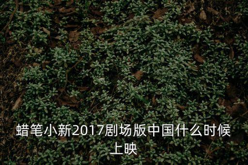 蠟筆小新2017劇場版中國什么時候上映