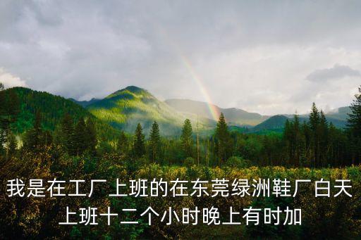 我是在工廠上班的在東莞綠洲鞋廠白天上班十二個小時晚上有時加