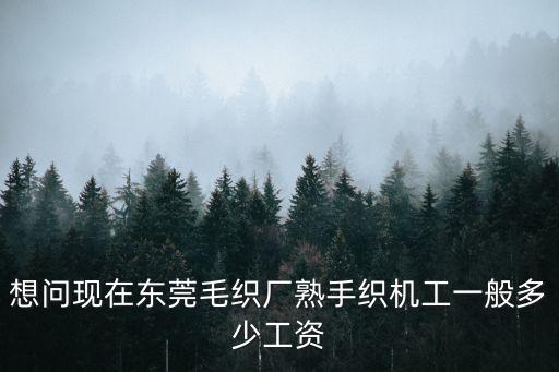 想問現在東莞毛織廠熟手織機工一般多少工資