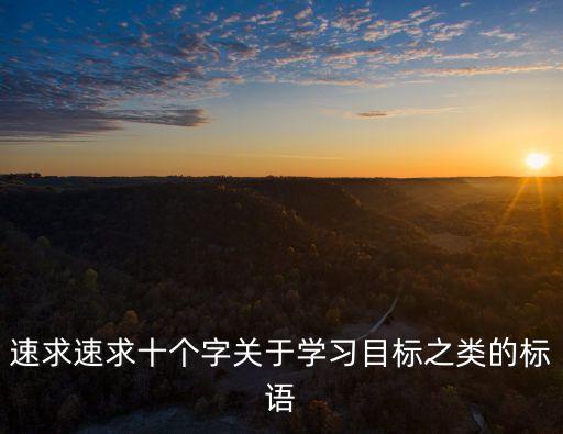 速求速求十個字關于學習目標之類的標語