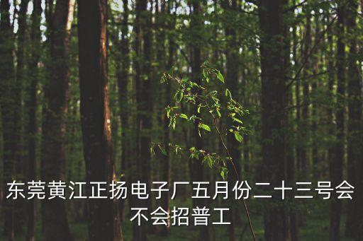 東莞黃江正揚電子廠五月份二十三號會不會招普工