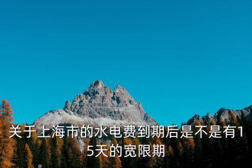 關于上海市的水電費到期后是不是有15天的寬限期