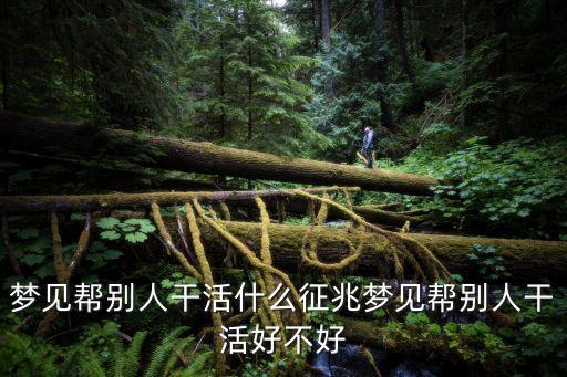 夢見幫別人干活什么征兆夢見幫別人干活好不好