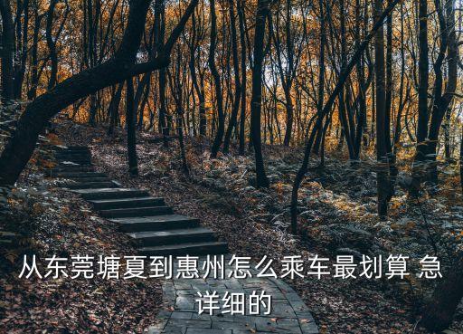 從東莞塘夏到惠州怎么乘車最劃算 急 詳細的