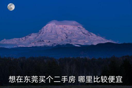 想在東莞買個二手房 哪里比較便宜