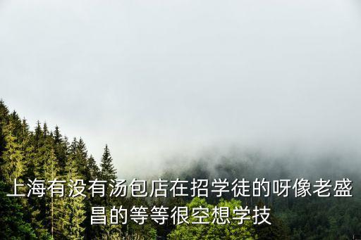 上海有沒有湯包店在招學徒的呀像老盛昌的等等很空想學技