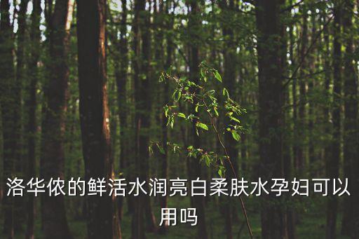 洛華儂的鮮活水潤亮白柔膚水孕婦可以用嗎