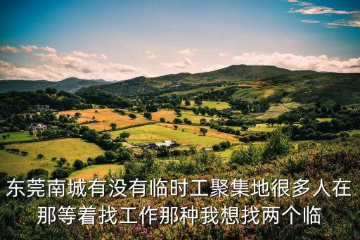 東莞南城有沒有臨時工聚集地很多人在那等著找工作那種我想找兩個臨