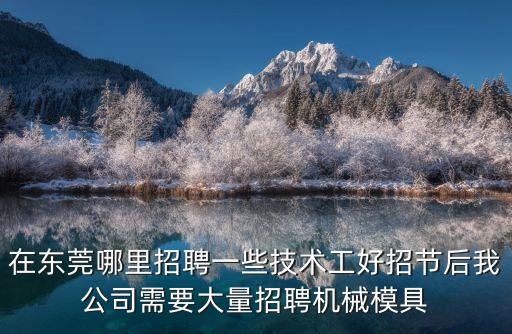 在東莞哪里招聘一些技術(shù)工好招節(jié)后我公司需要大量招聘機械模具