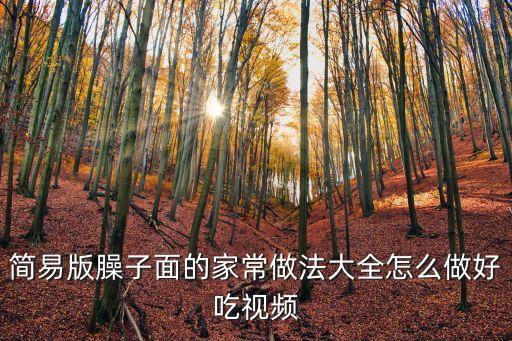 簡易版臊子面的家常做法大全怎么做好吃視頻