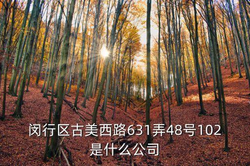 閔行區(qū)古美西路631弄48號102是什么公司
