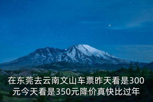 在東莞去云南文山車票昨天看是300元今天看是350元降價真快比過年