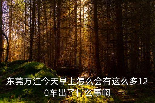 東莞流動黑加油車，東莞萬江今天早上怎么會有這么多120車出了什么事啊