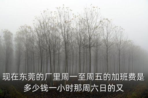現在東莞的廠里周一至周五的加班費是多少錢一小時那周六日的又