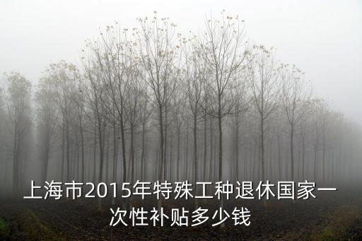 上海市2015年特殊工種退休國家一次性補貼多少錢