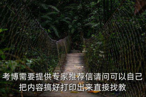 考博需要提供專家推薦信請問可以自己把內(nèi)容搞好打印出來直接找教