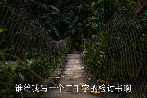 誰給我寫一個三千字的檢討書啊