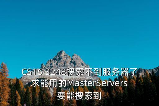 包你爽網，CS16 3248搜索不到服務器了求能用的MasterServers要能搜索到