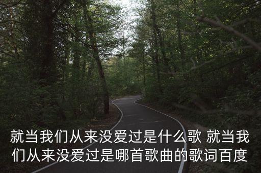 就當我們從來沒愛過是什么歌 就當我們從來沒愛過是哪首歌曲的歌詞百度