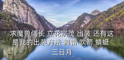求魔獸信長 立花宗茂 出裝 還有這是我的出裝方法 舞雷 吹箭 蜻蜓 三日月
