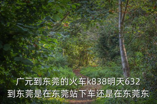 廣元到東莞列車時刻，廣元到東莞的火車k838明天632到東莞是在東莞站下車還是在東莞東