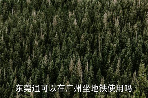 東莞通可以在廣州坐地鐵使用嗎