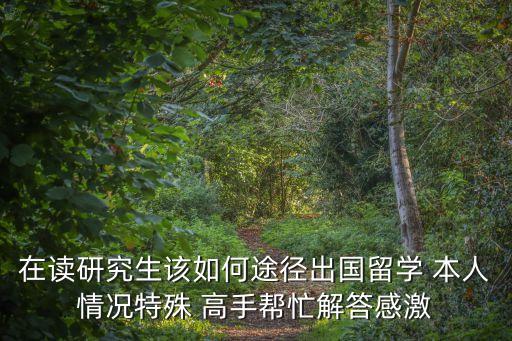 在讀研究生該如何途徑出國留學 本人情況特殊 高手幫忙解答感激