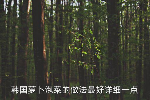 韓國蘿卜泡菜，韓國泡菜怎么做蘿卜
