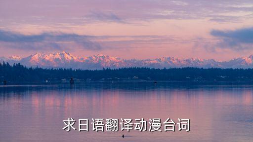 求日語翻譯動(dòng)漫臺(tái)詞