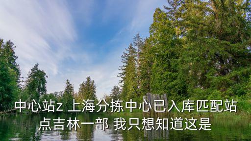 中心站z 上海分揀中心已入庫匹配站點吉林一部 我只想知道這是