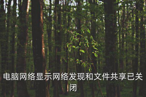 電腦網絡顯示網絡發現和文件共享已關閉